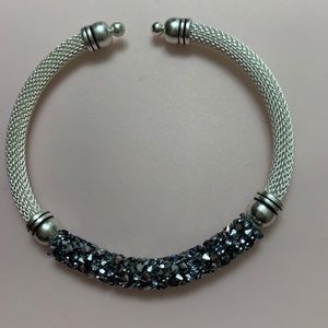 Alex and ani mesh cuff with crystals
